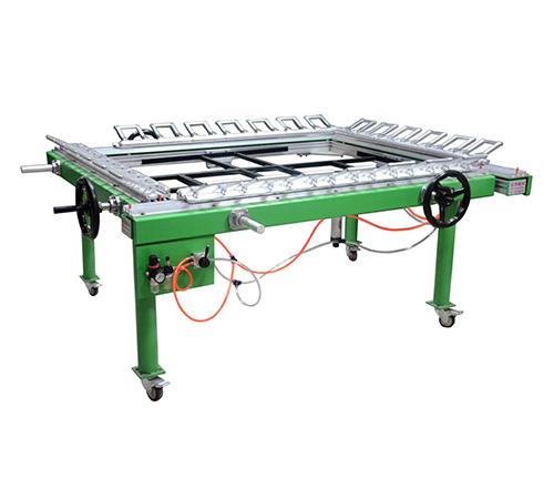 Double rail double chuck net drawing machine